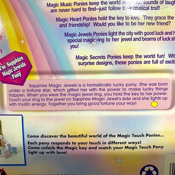 MAGIC TOUCH PONY VTG 1996 JEWELS PONY SAPPHIRE JEWELS LIGHT UP & BLINK WORKS! - Picture 14 of 15